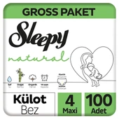 Sleepy Natural Gross Paket Külot Bez 4 Numara Maxi 100 Adet - 1
