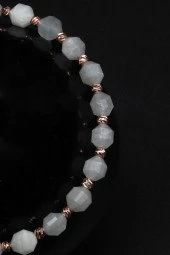 Ay Taşı Doğal Taş Makrome Örme Bileklik Hexagonel Kesim thumbnail 2