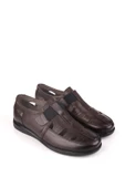 Walkenzo 3901 Ortopedik Hakiki Deri Erkek Sandalet Ayakkabı - 1