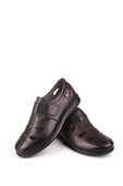 Walkenzo 3901 Ortopedik Hakiki Deri Erkek Sandalet Ayakkabı - 11