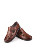 Walkenzo 3899 Ortopedik Hakiki Deri Erkek Sandalet Ayakkabı - 8