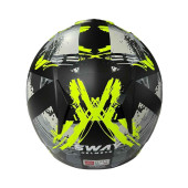 Sway 715 Poıson Black Grey Yellow Yarım Kask - Siyah - Gri - Yeşil - 4