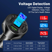 Zuidid LED Dijital Ekranlı 2 USB + 2 Type C Portlu Hızlı Araç Şarjı - 4