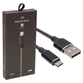 POWERMASTER PM-3793 SAMSUNG METAL ÖRGÜLÜ DATA VE ŞARJ KABLOSU - 1