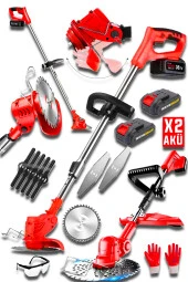 Alman BLUT Serii 798 Vf  25 Ah Karbon Motor 2x Akülü Şarjlı Kenar Ot Çalı Çim Biçme Tırpan Makinesi - 1