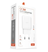 POWERWAY QC3 HIZLI 3000 MA 18W TÜM TELEFONLARA UYUMLU USB 3.0 ŞARJ KAFA SADE BAŞLIK ADAPTÖRÜ - 3