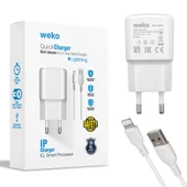 WEKO WK-21437 IP 2.1 AMPER ŞARJ BAŞLIK ADAPTÖRÜ + LIGHTNING KABLO (NO:3) - 1