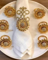 Royking 6 Lı Halka Peçetelik Çiçek TRN 019 - 1