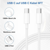 iPhone 15 şarj kablosu ile 25 W, USB C hızlı şarj cihazı, USB C h - 3