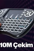 Bluetooht Uyumlu Kablosuz Klavye Mouse Tv Klavye Işıklı Kablosuz Mini Klavye Dokunmatik Mouse - 5
