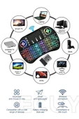 Bluetooht Uyumlu Kablosuz Klavye Mouse Tv Klavye Işıklı Kablosuz Mini Klavye Dokunmatik Mouse - 1