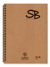 SB A6 Ekstra Hafif Spiralli Okul Defteri Kraft Kapak 140 Sf. KARELİ 70 Yp. - 1