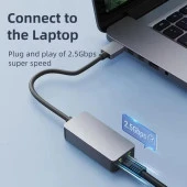 PrimeX PX-4743 USB To Gigabit Ethernet, USB3.0 to RJ45 10/100/1000/2500Mbps Gigabit İnternet Çevirici, USB to Ethernet Dönüştürücü Adaptör - 3