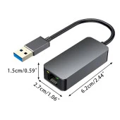 PrimeX PX-4743 USB To Gigabit Ethernet, USB3.0 to RJ45 10/100/1000/2500Mbps Gigabit İnternet Çevirici, USB to Ethernet Dönüştürücü Adaptör - 7