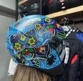 Sway 765 Çenesiz Aynalı Güneş Vizörlü Açık Motosiklet Kaskı L Beden Mat Sprıng Blue - 7