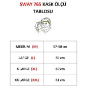 Sway 765 Çenesiz Aynalı Güneş Vizörlü Açık Motosiklet Kaskı L Beden Mat Sprıng Blue - 11