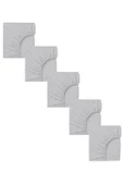 5 Adet 40 x 80 + 10 cm Anne Yanı Lastikli Penye Kumaş Bebek Çarşafı - 3