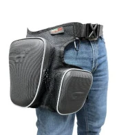 Forte Gt 70422 Çift Bölmeli Softshell Motosiklet Bel Ve Bacak Çantası Siyah - 1