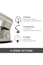 Karaca 6 kademeli PRO Çift kollu aparat Hamur Yoğurma Karıştırıcı Püre ve Çırpıcı 5LT Mutfak Şefi - 4
