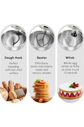 Karaca 6 kademeli PRO Çift kollu aparat Hamur Yoğurma Karıştırıcı Püre ve Çırpıcı 5LT Mutfak Şefi - 7
