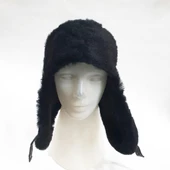Pilot Model İçi Kürklü Siyah Renk Deri Şapka - 8