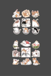 Sevimli patiler - Kedi sevimli sticker - parlak kağıt - özel kesim - telefon tablet laptop süsleme - 3