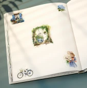 Vintage Blue Lady Sticker Set - 3 ADET - parlak Kağıt - 3