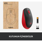 Logitech M191 910-005910 Kırmızı Optik Kablosuz Mouse thumbnail 6