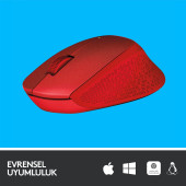 Logitech M330 Silent Plus 910-004911 Kırmızı Sessiz Optik Kablosuz Mouse - 4