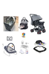 LETS GO BABY  Ana Kucağı Bebek Arabası Tenteli Beşik Çanta Katlanır Küvet Seti Yürüteç Yağmurluk Oyuncak 11Parça - 1