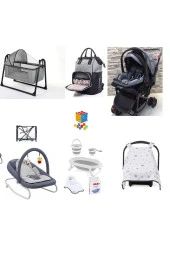 LETS GO BABY  Ana Kucağı Bebek Arabası Tenteli Beşik Çanta Katlanır Küvet Seti Puset Yağmurluk Oyuncak 13Parça - 1