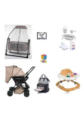 LETS GO BABY  Bebek Arabası Cibinlikli Beşik Çanta Katlanır Küvet Seti Yürüteç Yağmurluk Oyuncak 11Parça thumbnail 1
