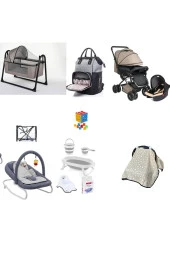 LETS GO BABY  Ana Kucağı Bebek Arabası Tenteli Beşik Çanta Katlanır Küvet Seti Puset Yağmurluk Oyuncak 13Parça - 1