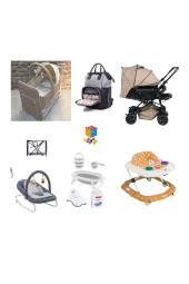 LETS GO BABY  Ana Kucağı Bebek Arabası Tenteli Beşik Çanta Katlanır Küvet Seti Yürüteç Yağmurluk Oyuncak 11Parça - 1