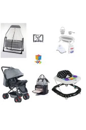 LETS GO BABY Bebek Arabası Cibinlikli Beşik Çanta Katlanır Küvet Seti Yürüteç Yağmurluk Oyuncak 11Parça - 1