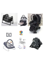 LETS GO BABY  Ana Kucağı Bebek Arabası Tenteli Beşik Çanta Katlanır Küvet Seti Puset Yağmurluk Oyuncak 13Parça - 1