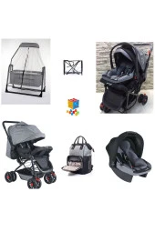 LETS GO BABY  Bebek Çeyiz Seti 6Parça Bebek Arabası Beşik Çanta Puset Yağmurluk Oyuncak - 1