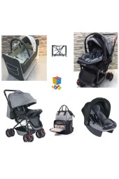 LETS GO BABY  Bebek Çeyiz Seti 6Parça Bebek Arabası Beşik Çanta Puset Yağmurluk Oyuncak thumbnail 1
