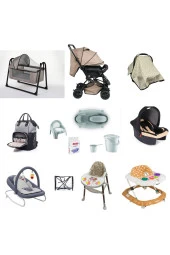 LETS GO BABY Bebek Seti 15Parça Çift Yön Tüllü Bebek Arabası Beşik Ana Kucağı Yürüteç Küvet Puset Mama Sandalyesi - 1