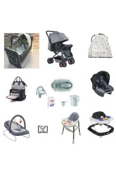 LETS GO BABY  Bebek Seti 15Parça Çift Yön Tüllü Bebek Arabası Beşik Ana Kucağı Yürüteç Küvet Puset Mama Sandalyesi thumbnail 1