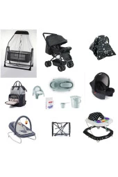 LETS GO BABY  Bebek Çeyiz Seti 13 Parça Çift Yön Bebek Arabası Tüllü Beşik Ana Kucağı Yürüteç Küvet Takımı Puset thumbnail 1