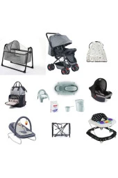 LETS GO BABY  Bebek Çeyiz Seti 13 Parça Çift Yön Bebek Arabası Tüllü Beşik Ana Kucağı Yürüteç Küvet Takımı Puset thumbnail 1