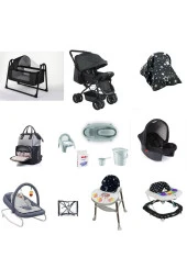 LETS GO BABY  Bebek Seti 15Parça Çift Yön Tüllü Bebek Arabası Beşik Ana Kucağı Yürüteç Küvet Puset Mama Sandalyesi thumbnail 1