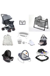 LETS GO BABY Çift Yön Bebek Arabası Beşik 13Parça set Katlanır Küvet Seti Anakucağı Puset Yürüteç Çanta - 1
