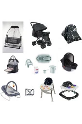 LETS GO BABY Bebek Seti 15Parça Çift Yön Tüllü Bebek Arabası Beşik Ana Kucağı Yürüteç Küvet Puset Mama Sandalyesi - 1