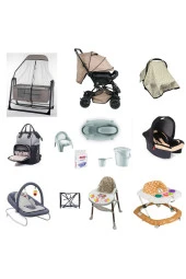 LETS GO BABY Bebek Seti 15Parça Çift Yön Tüllü Bebek Arabası Beşik Ana Kucağı Yürüteç Küvet Puset Mama Sandalyesi - 1