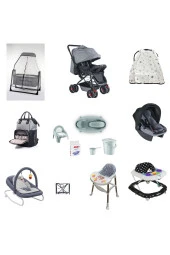 LETS GO BABY  Bebek Seti 15Parça Çift Yön Tüllü Bebek Arabası Beşik Ana Kucağı Yürüteç Küvet Puset Mama Sandalyesi thumbnail 1