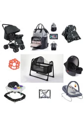 LETS GO BABY  Bebek Çeyiz Seti 9Parça Çift Yön Bebek Arabası Beşik Ana Kucağı Yürüteç Puset Çanta - 1