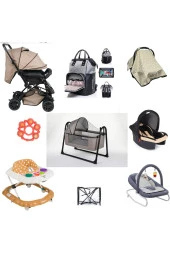 LETS GO BABY  Bebek Çeyiz Seti 9Parça Çift Yön Bebek Arabası Beşik Ana Kucağı Yürüteç Puset Çanta - 1