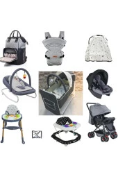 LETS GO BABY Bebek Çeyiz Seti 11parça Çift Yön Bebek Arabası Beşik Ana Kucağı Yürüteç Puset Mama Sandalyesi - 1